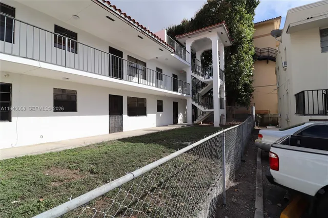 a view of a house with many window