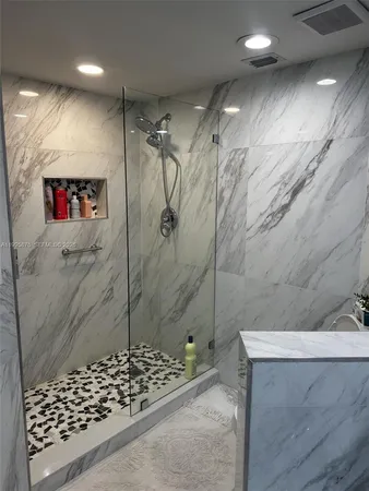a bathroom with a shower