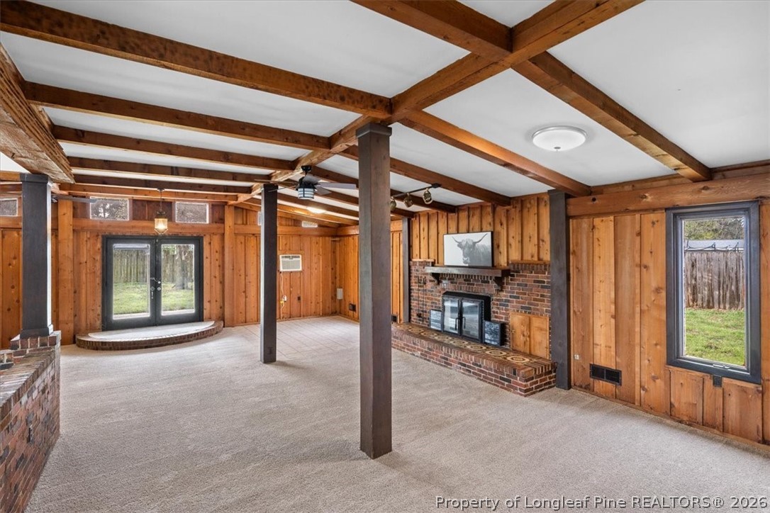 742 Newport Road Fayetteville, NC 28314 - Photo 10 of 47 Huge Family Room with Beautiful Wood Beams - New Carpeting Throughout