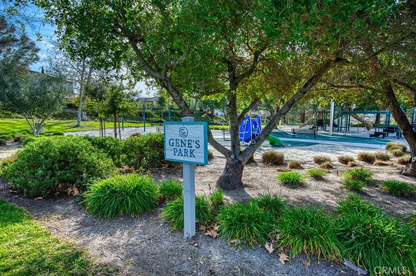 a view of a park with swings