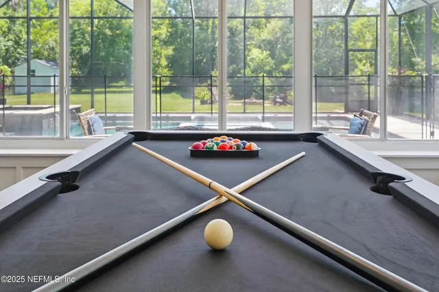 a view of a balcony with an ocean view
