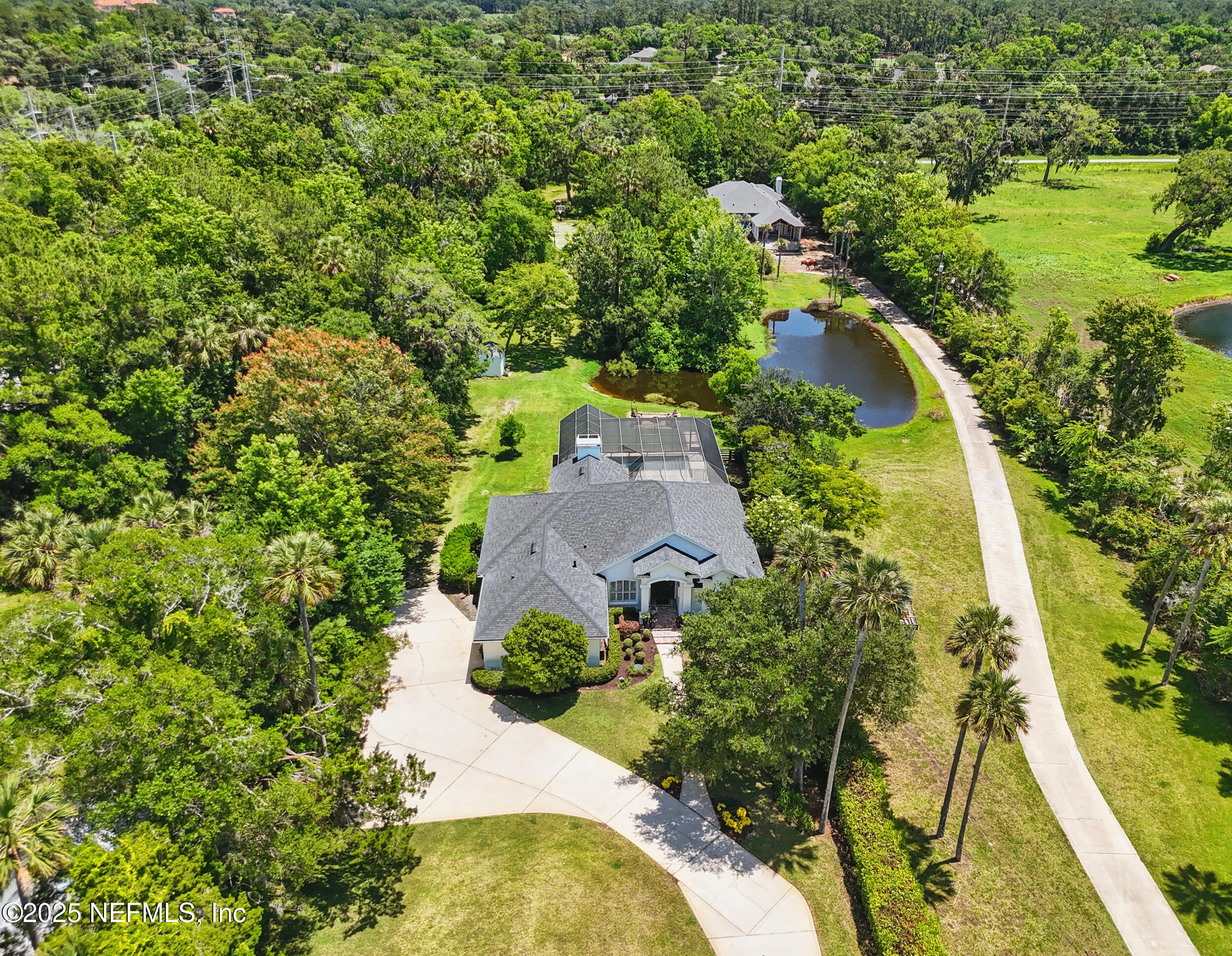 150 South Roscoe Boulevard Ponte Vedra Beach, FL 32082 - Photo 75 of 84 an aerial view of a house with swimming pool and garden