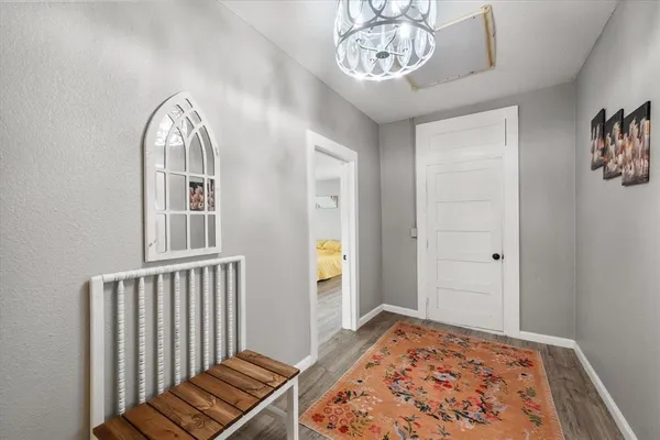 a view of an entryway with a window