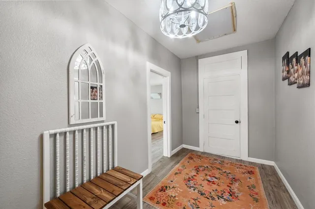 a view of an entryway with a window