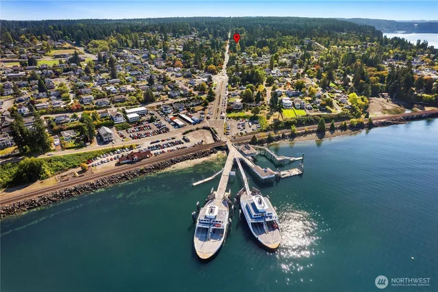 an ocean view with a sitting space