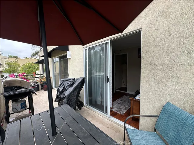 a view of an outdoor sitting space