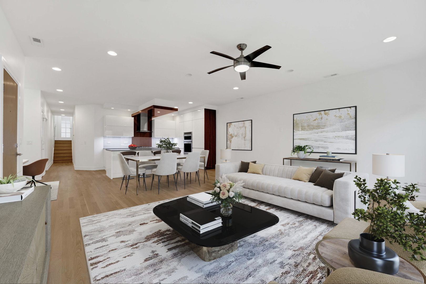 1014 North Larrabee Street, Unit 4N Chicago, IL 60610 - Photo 7 of 24 a living room with furniture a rug potted plant and a window