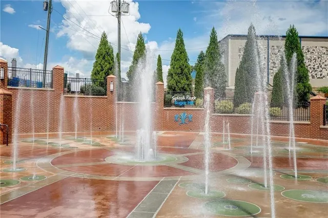 a front view of a building with street view