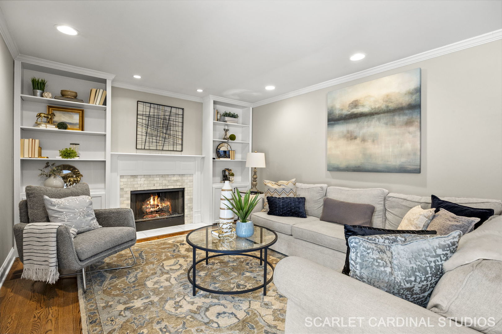 295 Meadowview Lane Aurora, IL 60502 - Photo 12 of 42 a living room with furniture and a fireplace