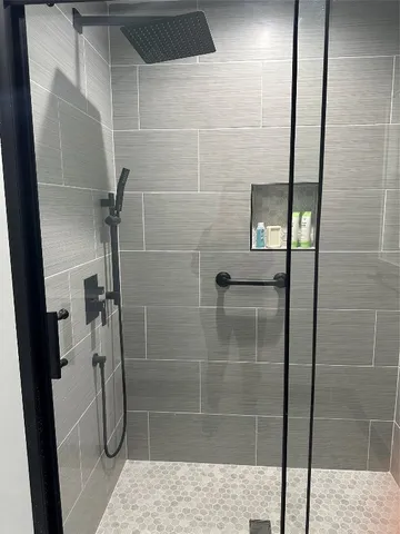 a bathroom with a shower