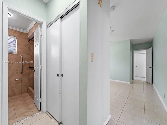 a view of a bathroom with a shower