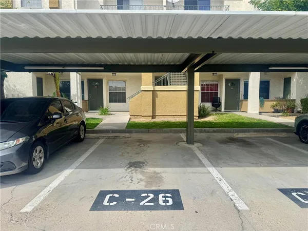 a car parked in front of a house