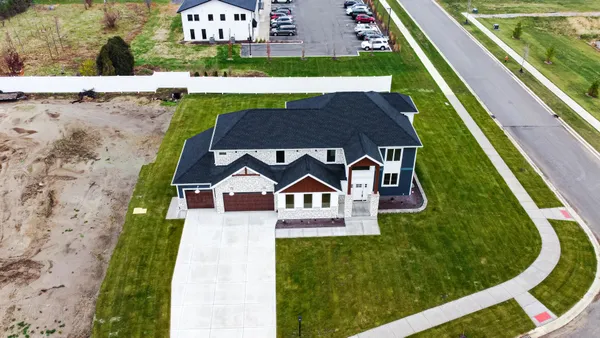 aerial view of a house