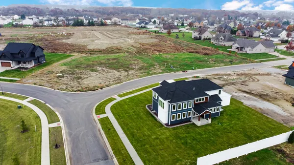 an aerial view of a house having outdoor space
