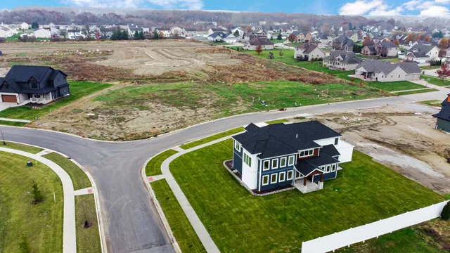an aerial view of a house having outdoor space