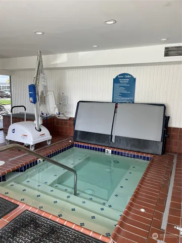 a view of field with ocean view