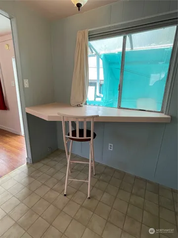 a room with a table and chair