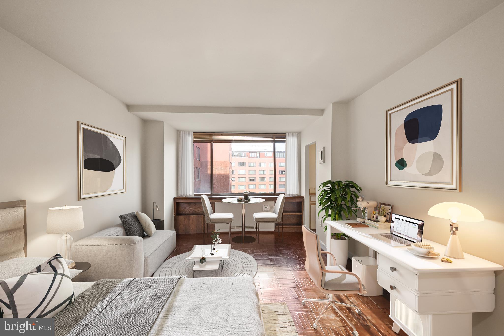1111 Arlington Boulevard, Unit 738 Arlington, VA 22209 - Photo 9 of 37 a living room with furniture and a large window