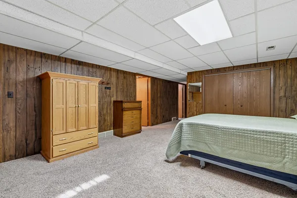 a room with furniture and closet