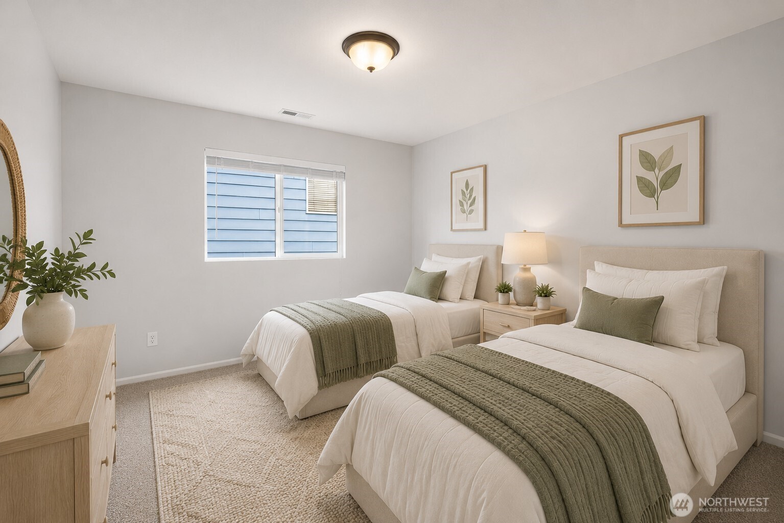 4119 167th Place Southeast Bothell, WA 98012 - Photo 26 of 39 a bedroom with two beds and potted plant