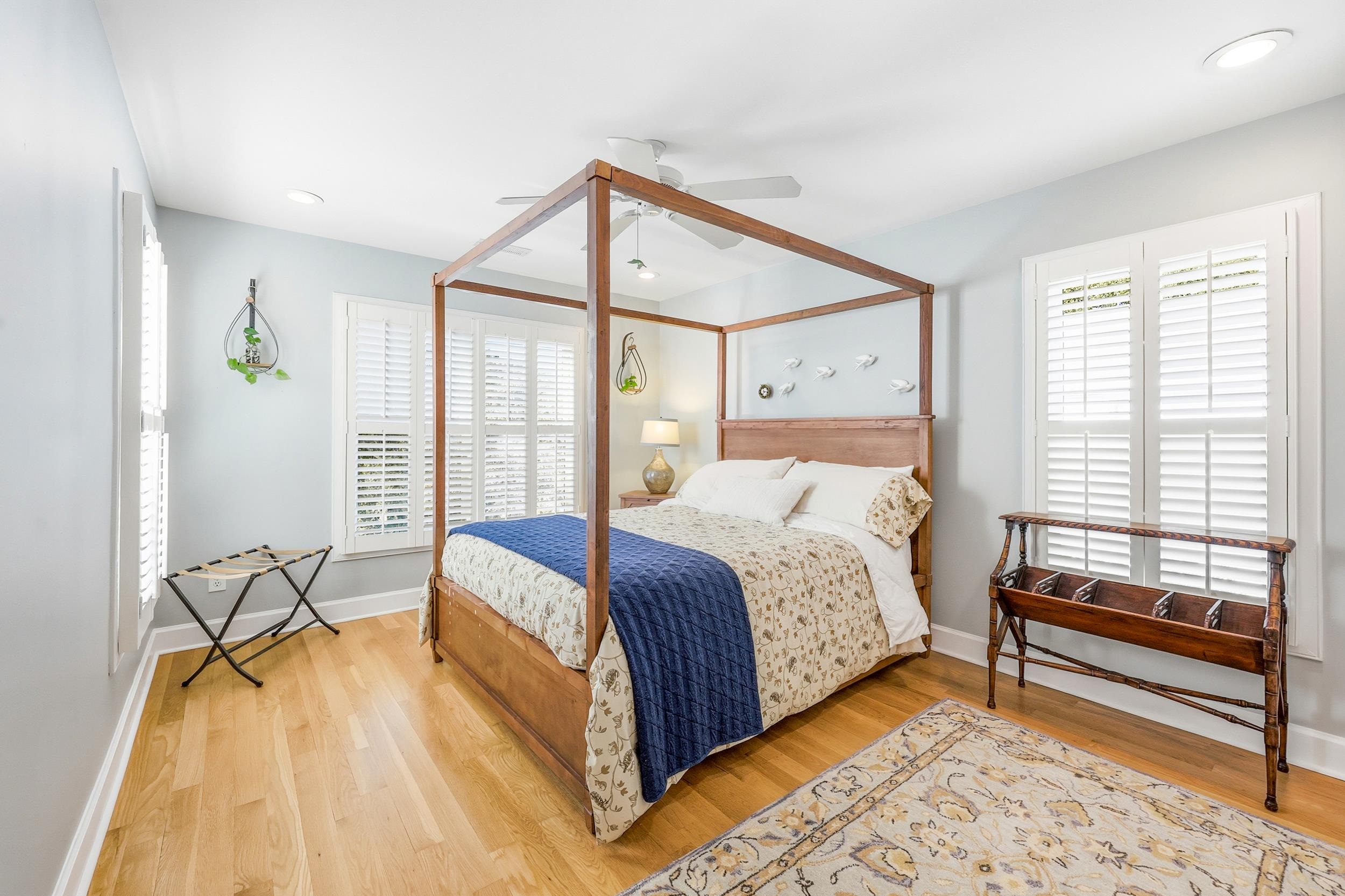 46 High Hammock Way Pawleys Island, SC 29585 - Photo 19 of 40 Bedroom with light wood-type flooring, a ceiling fan, and recessed lighting