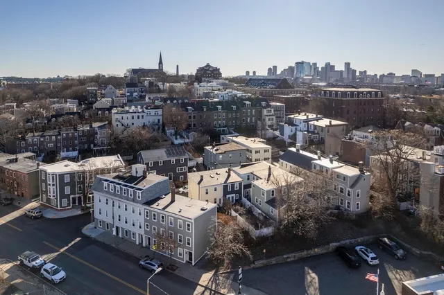 an aerial view of multiple house