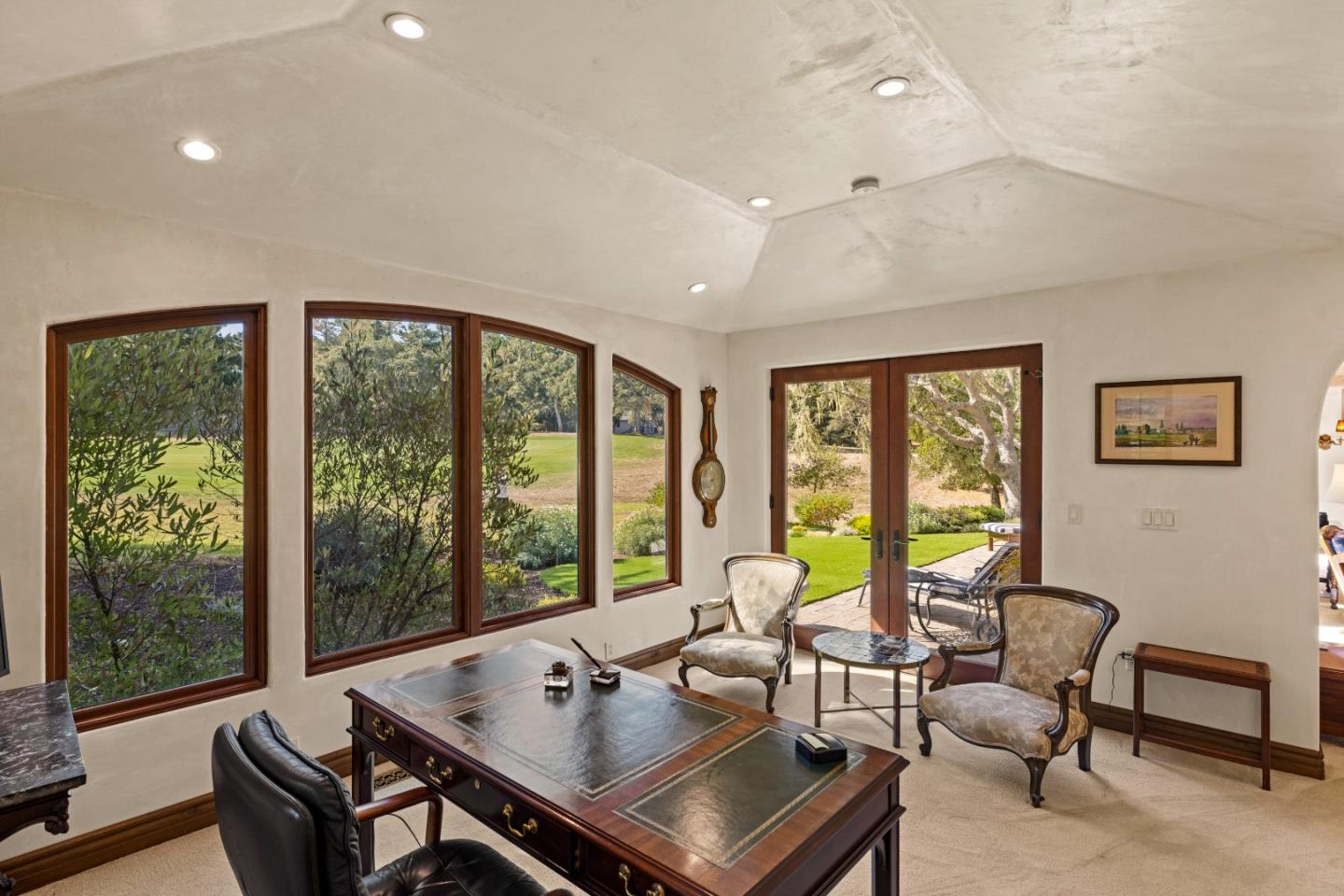 1156 Arroyo Drive Pebble Beach, CA 93953 - Photo 37 of 42 a living room with furniture and large windows