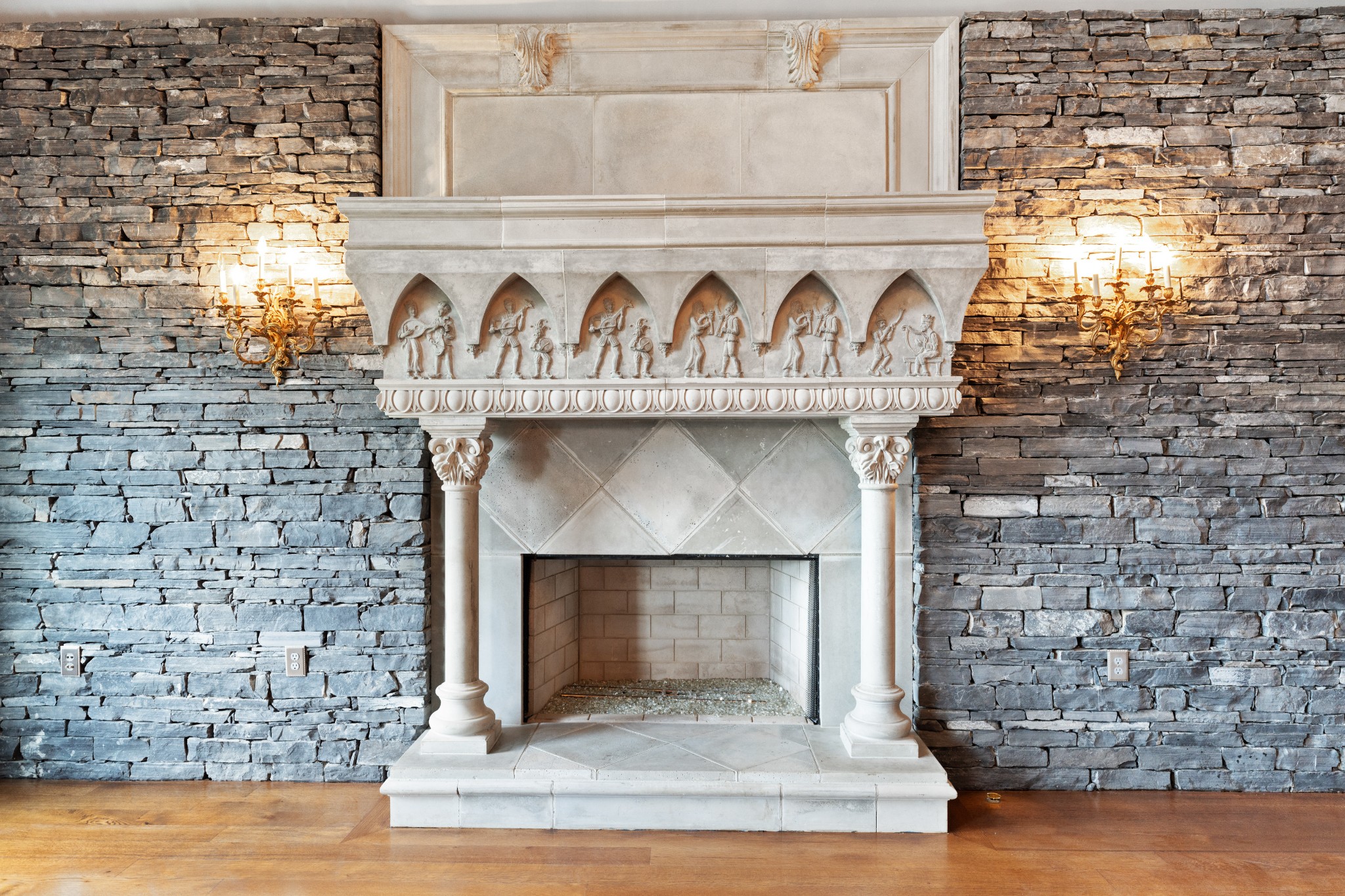 9600 Concord Road Brentwood, TN 37027 - Photo 99 of 99 a stone fireplace with a wooden floor