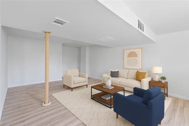 a living room with furniture