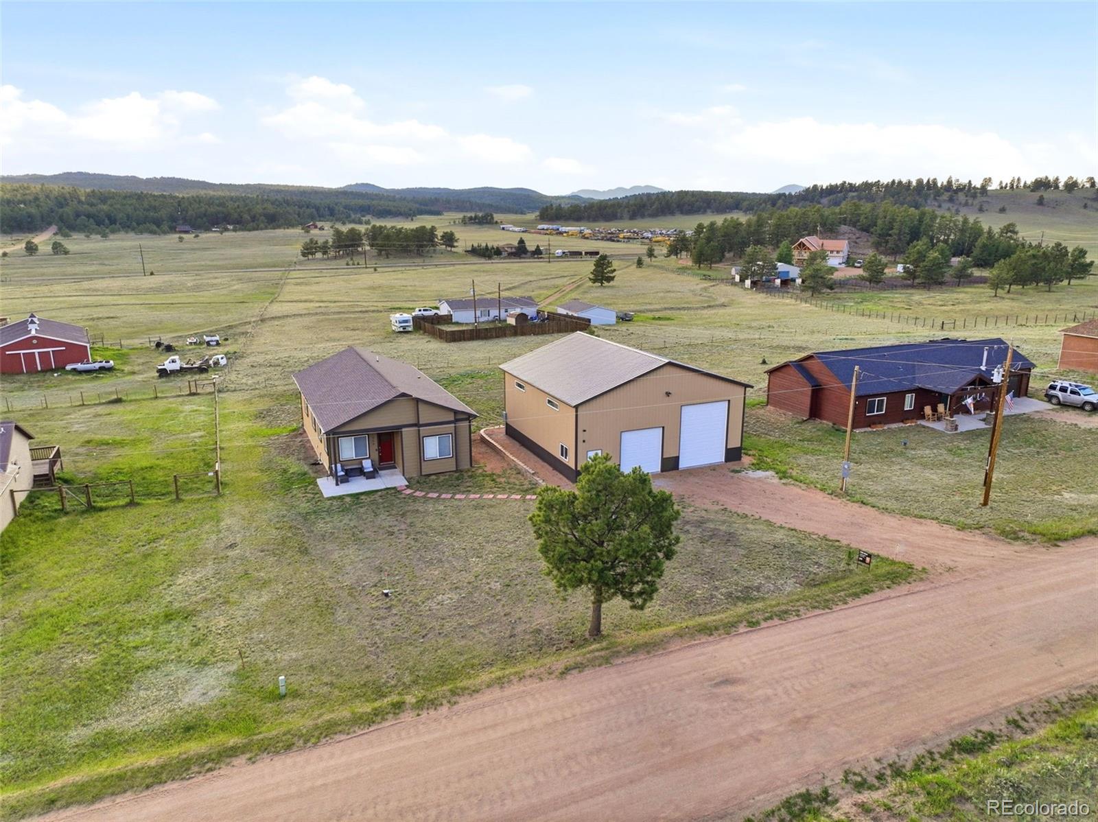 489 Duesouth Road Florissant, CO 80816 - Photo 34 of 40 an aerial view of residential houses with outdoor space and lake view