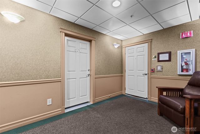 a view of a hallway with entryway