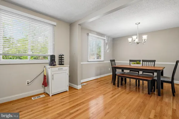 a workspace with wooden floor