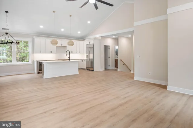 a view of a kitchen and a window