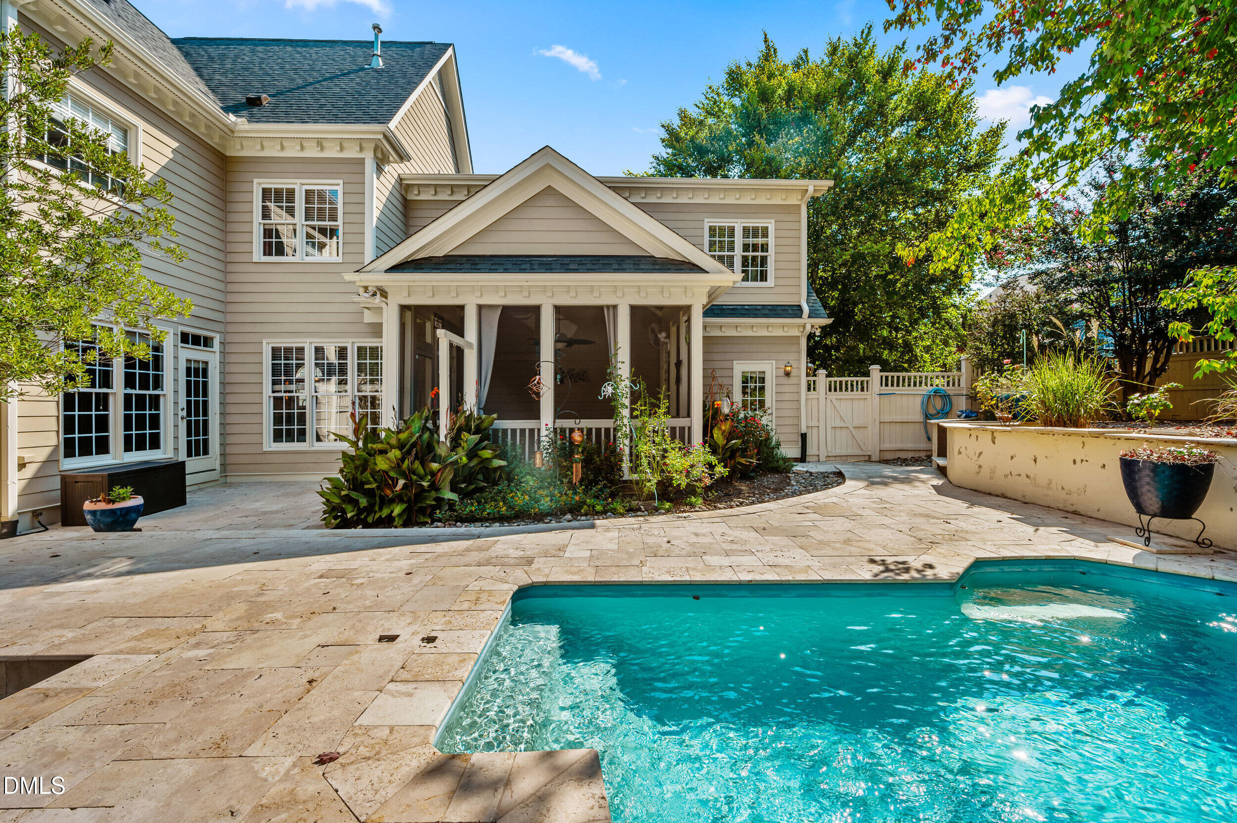 3821 Falls River Avenue Raleigh, NC 27614 - Photo 70 of 76 Heated, salt-water, automated pool with 40-year shell warranty looking to rear porch