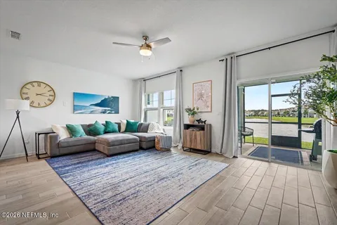 a living room with furniture