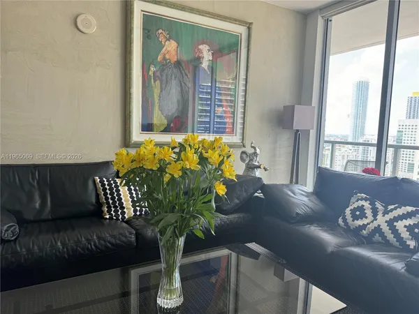 a living room with furniture