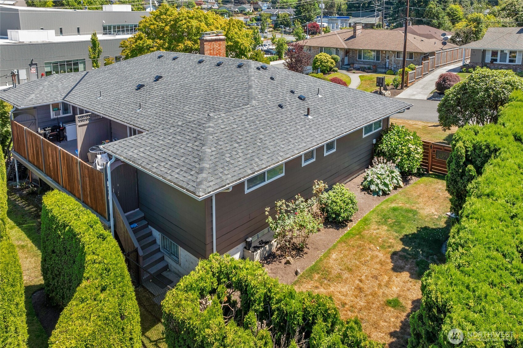 205 Heather Road Everett, WA 98203 - Photo 40 of 40 an aerial view of a house with a swimming pool