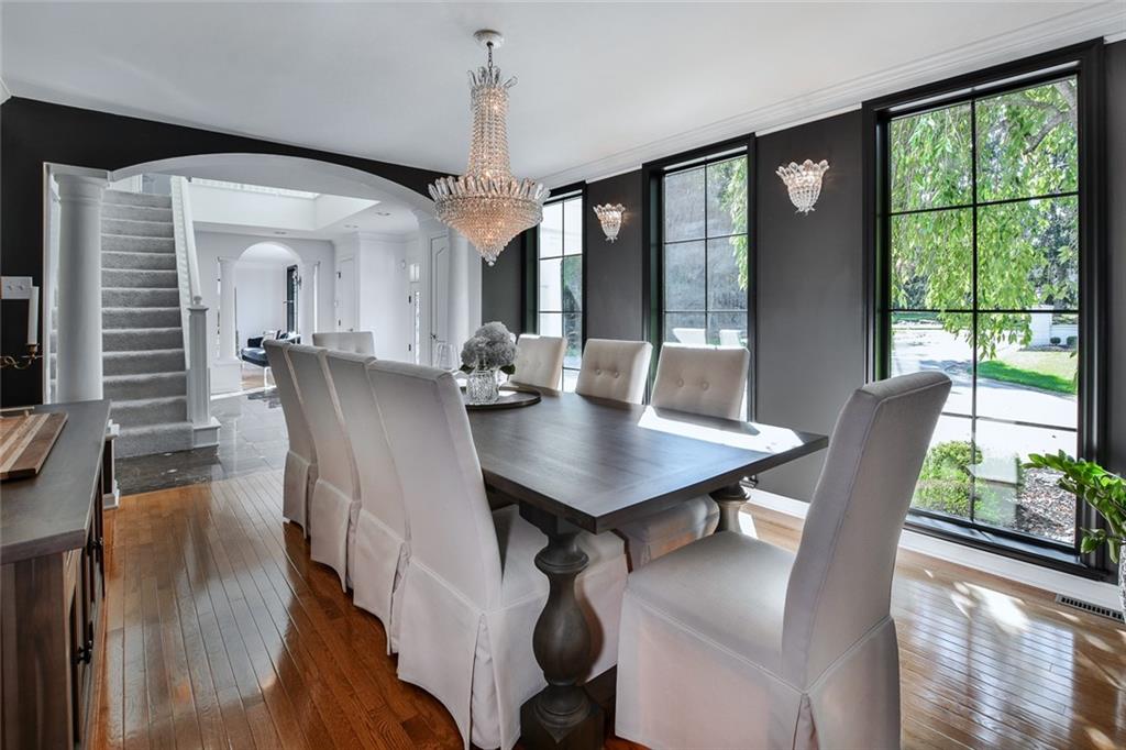 450 McKinney Road Wexford, PA 15090 - Photo 12 of 25 Another view of the dinning room with floor to ceiling windows and exquisite lighting!