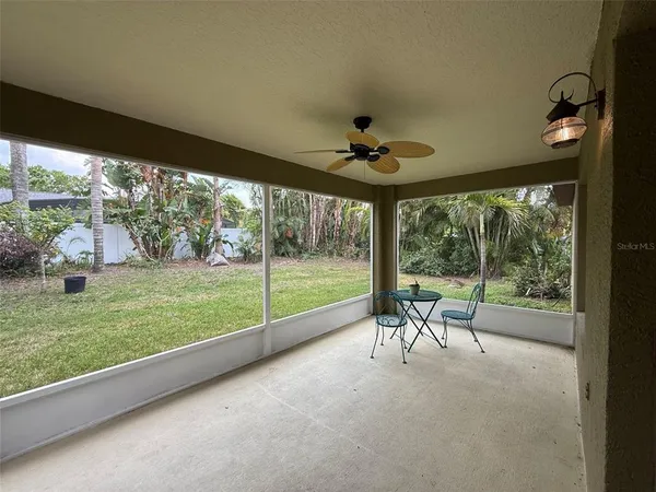 a view of a garden with entertaining space