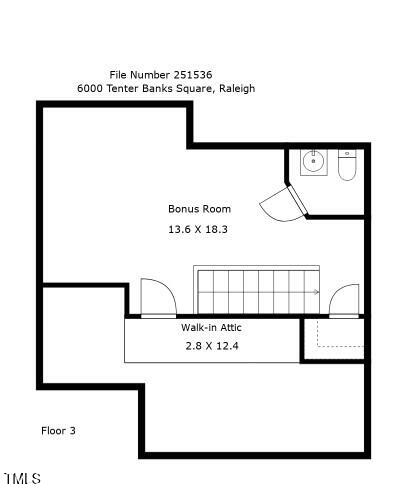 6000 Tenter Banks Square Raleigh, NC 27609 - Photo 37 of 37 3rd floorplan