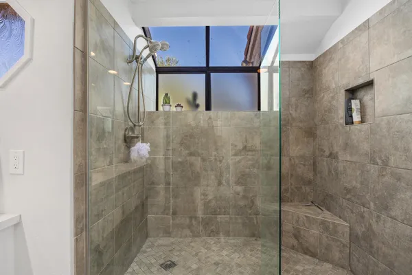 a bathroom with a shower