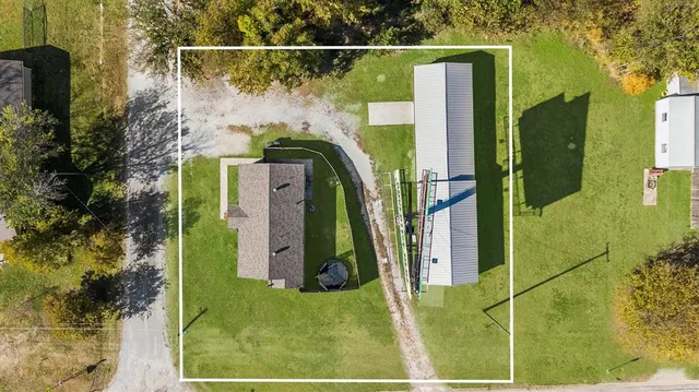 a bird view of a house