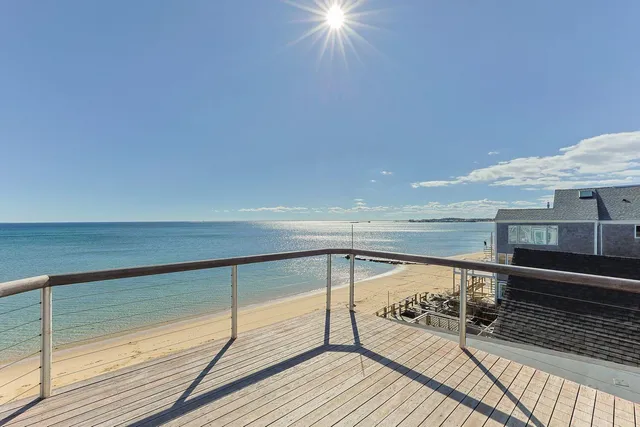 a view of ocean from a balcony
