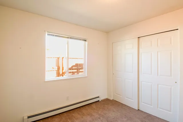 an empty room with a window