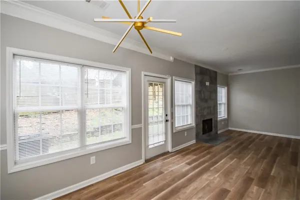 a view of a room with empty racks