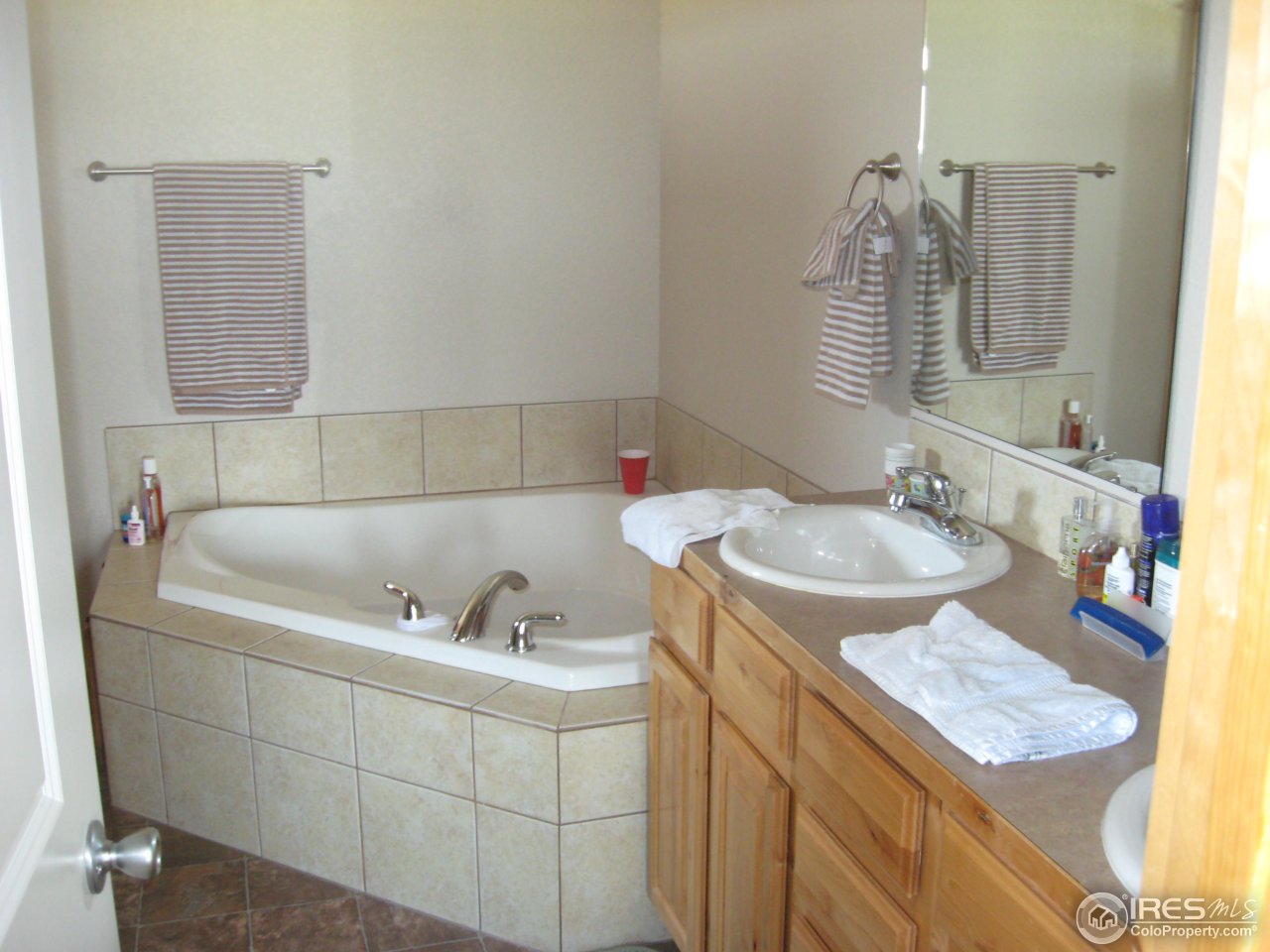 1303 Park Ridge Drive Severance, CO 80615 - Photo 5 of 10 a bathroom with a sink and a mirror