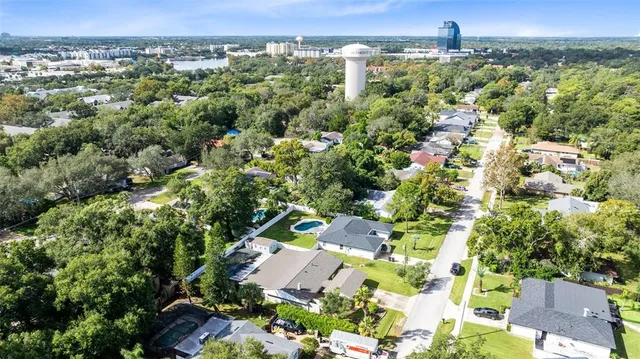an aerial view of multiple house