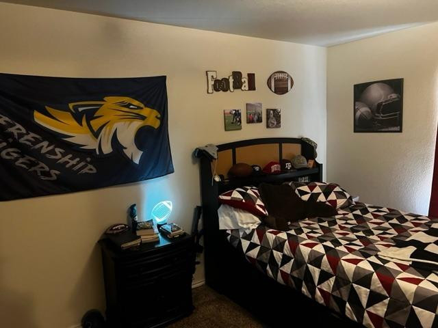9104 Ridgely Avenue Lubbock, TX 79424 - Photo 17 of 19 a bedroom with a bed and a painting on the wall