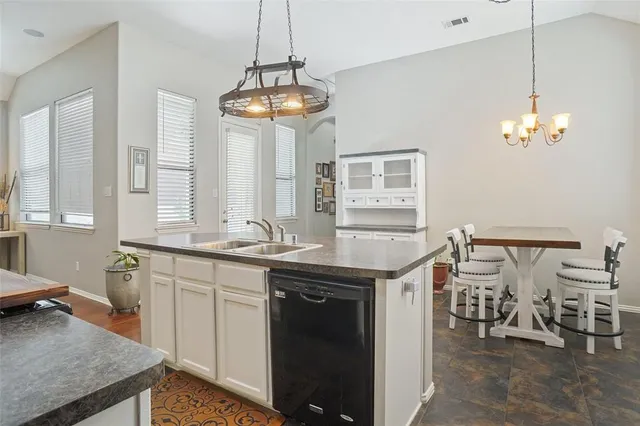 a kitchen with lots of counter top space