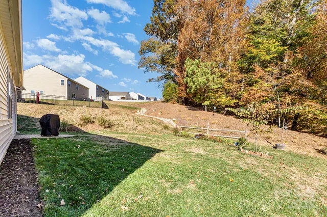 a view of a yard with some trees